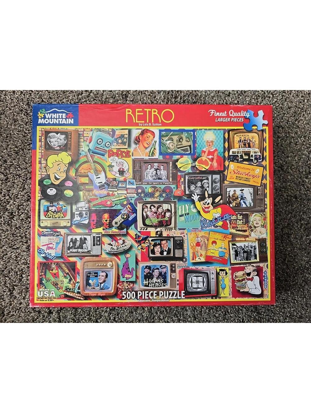 White Mountain Retro TV Shows 500 Pc Nostalgia Collage